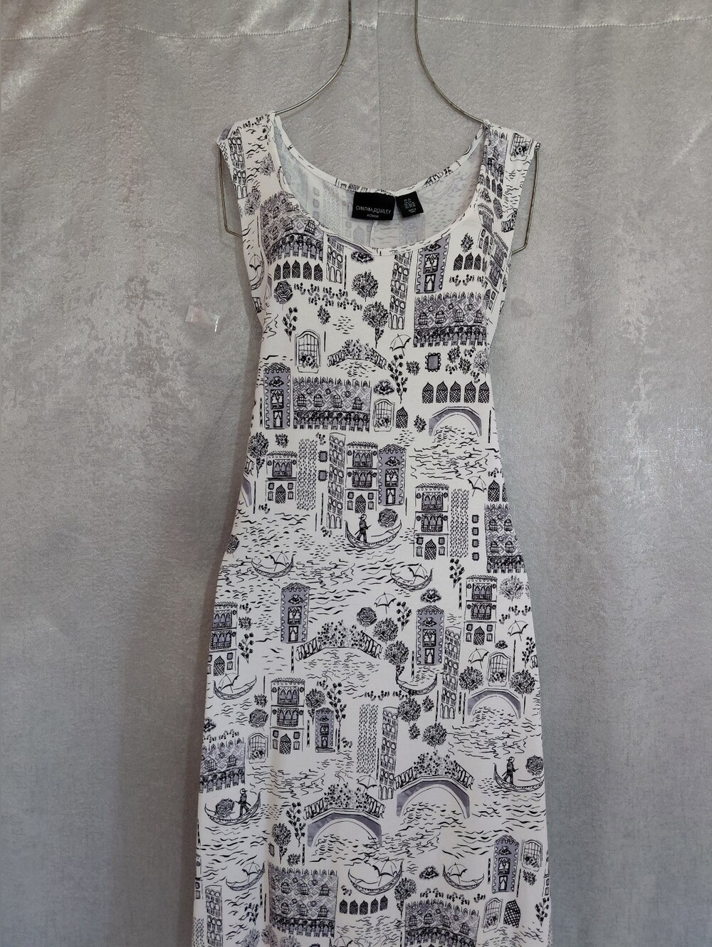 Cynthia Rowley Women Plus Sz 2x Venice City Toile Whimsical Sketch Travel Dress